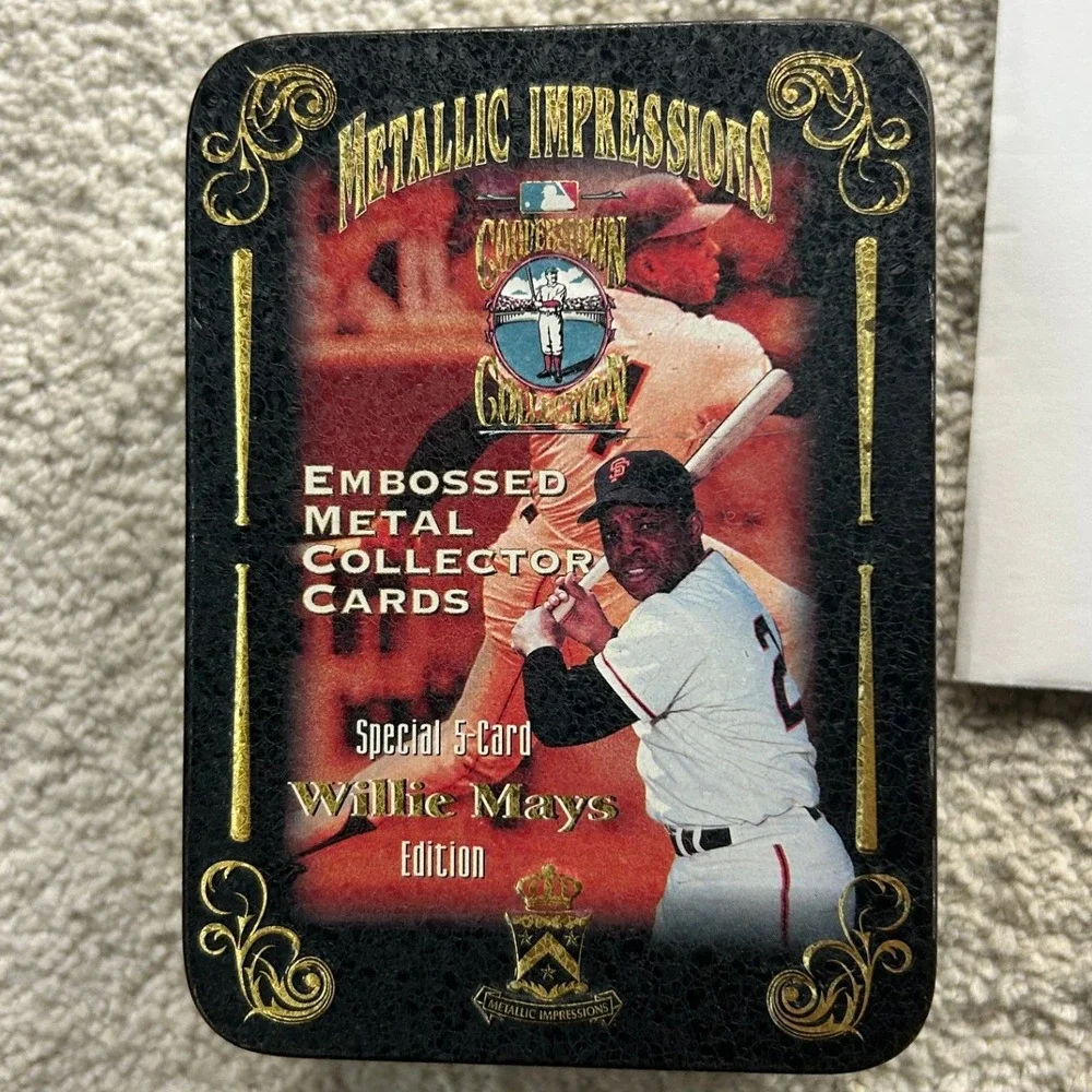 Metallic Impressions Willie Mays Embossed Metal Cards Tin 1995 MLB Retro